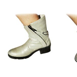 2Lips Too Stylish Boots Rocker Ankle Taupe for Young Adult, Women Size 6.5